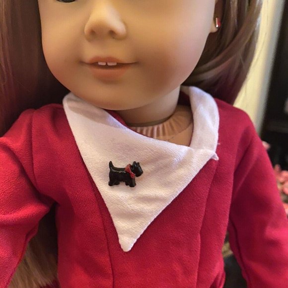 NO DOLL America Girl Kit Red Holiday Outfit Complete Dress Tights Shoes Bow Pin - Picture 3 of 4